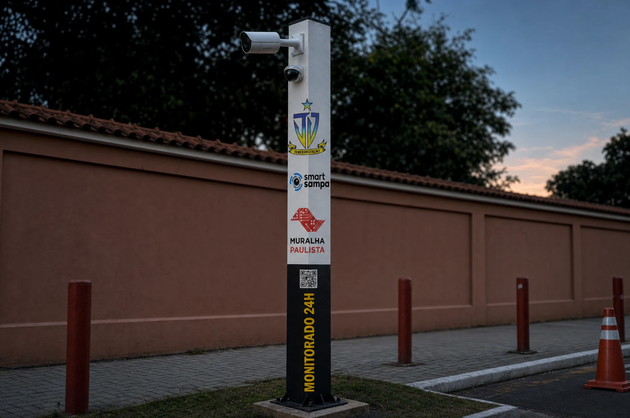 Poste de monitoramento inteligente da JD instalado em área externa